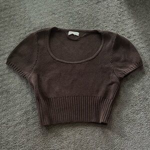 Dark Brown Knit Top